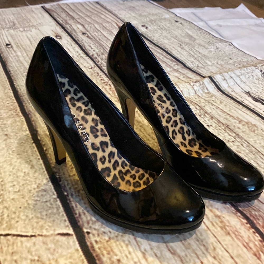 Brand new Franco Sarto black patent leather heels